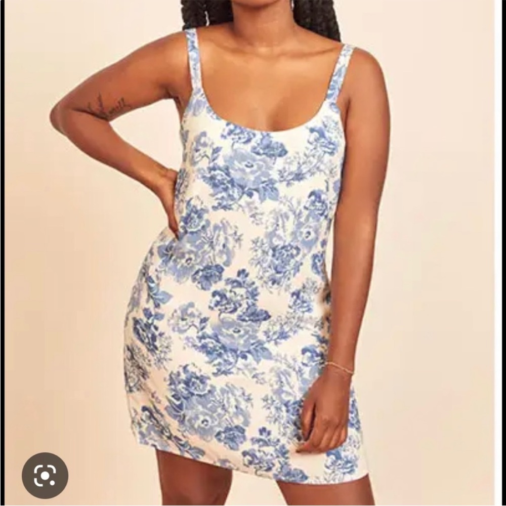 Blue & white reformation Puglia dress